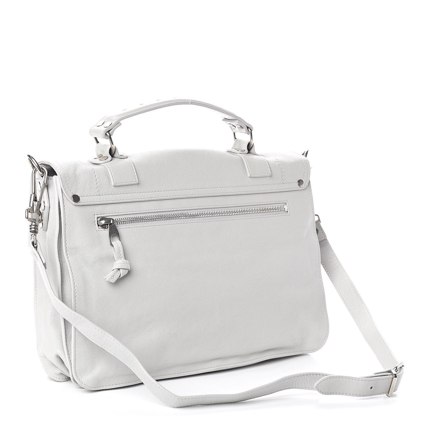 Lambskin Medium PS1 Satchel Pale Steel