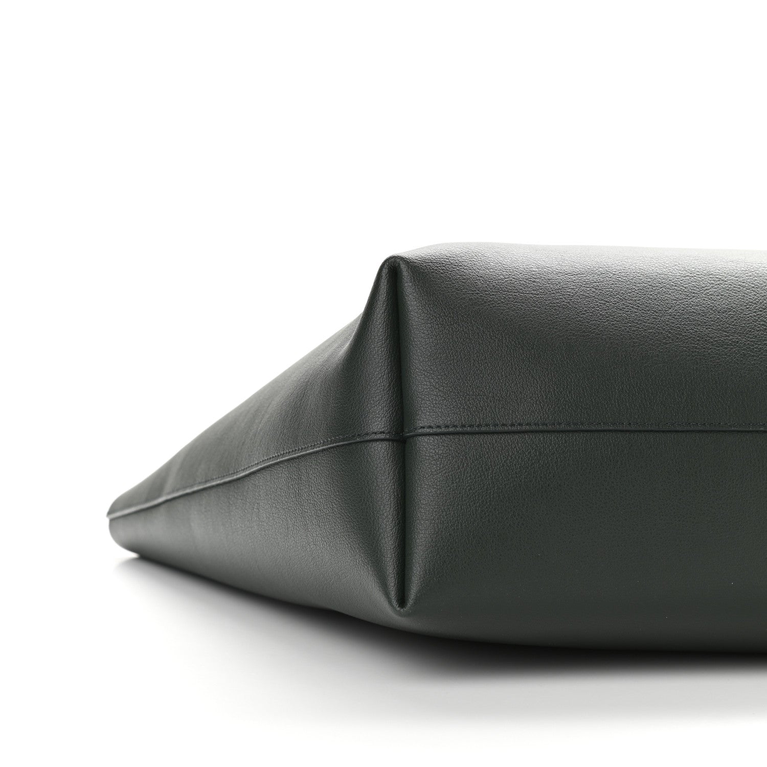 Saint Laurent Calfskin Large Shopping Tote Dark Green 8 of 10