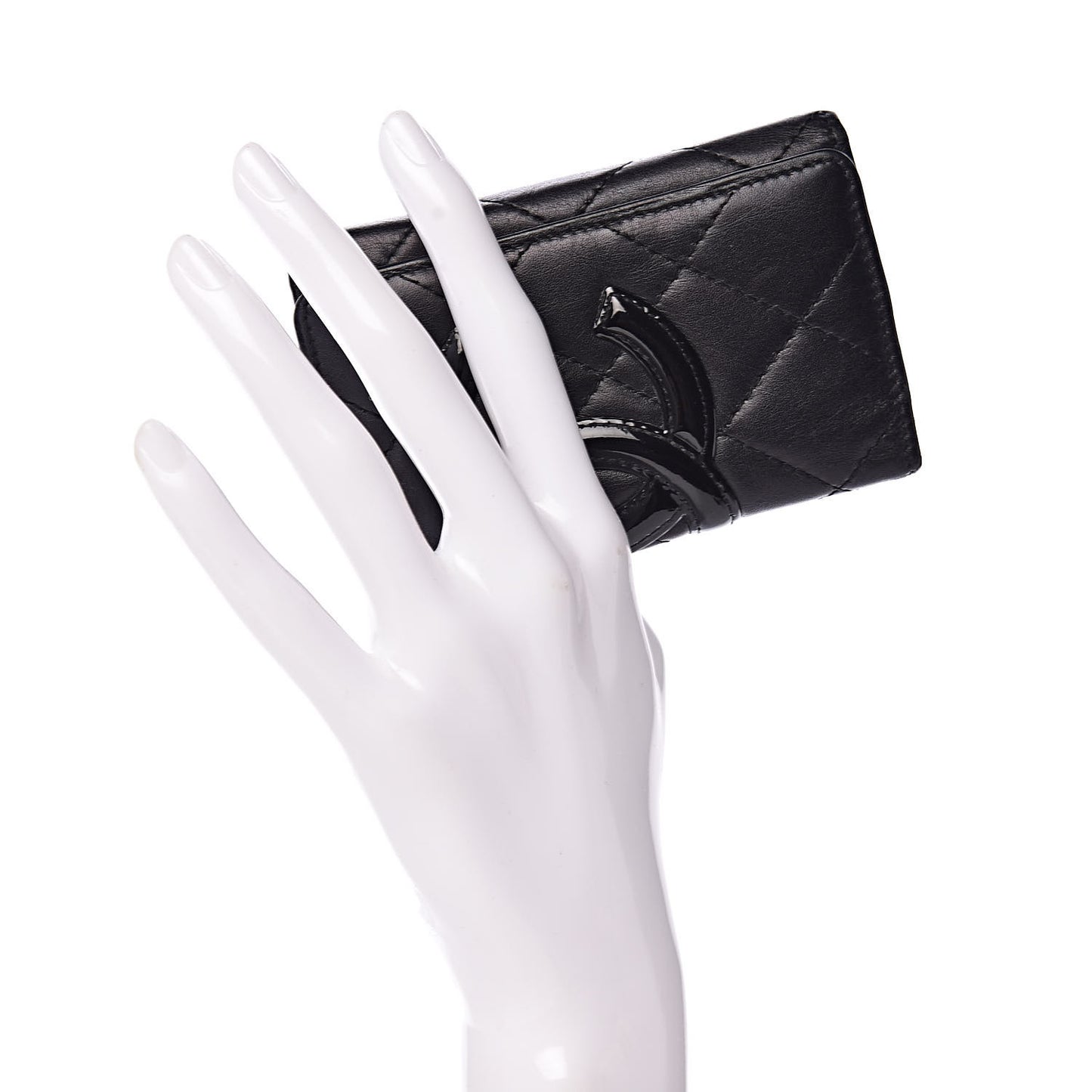 Calfskin Quilted Cambon 6 Key Holder Black