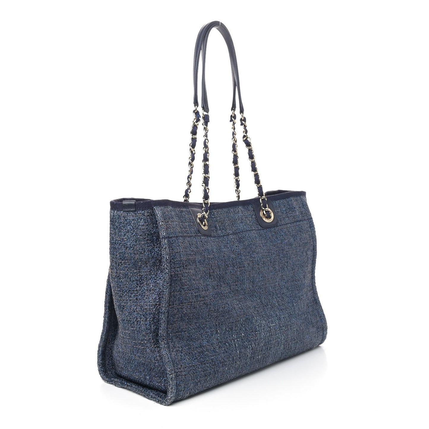 Lurex Boucle Small Deauville Tote Blue