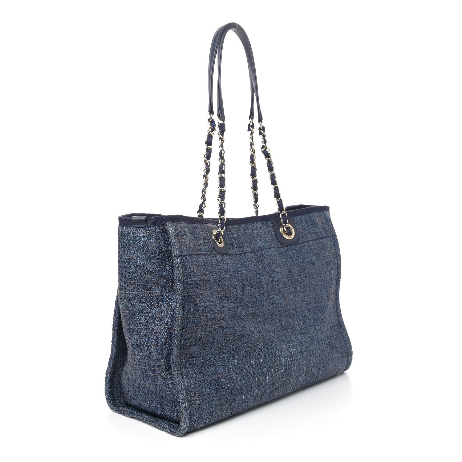 Chanel Lurex Boucle Small Deauville Tote Blue 2 of 7