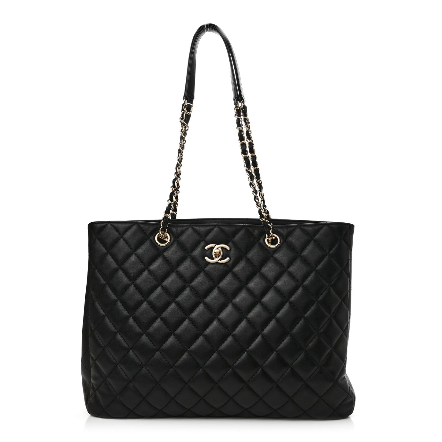 Calfskin Quilted Timeless Tote Black