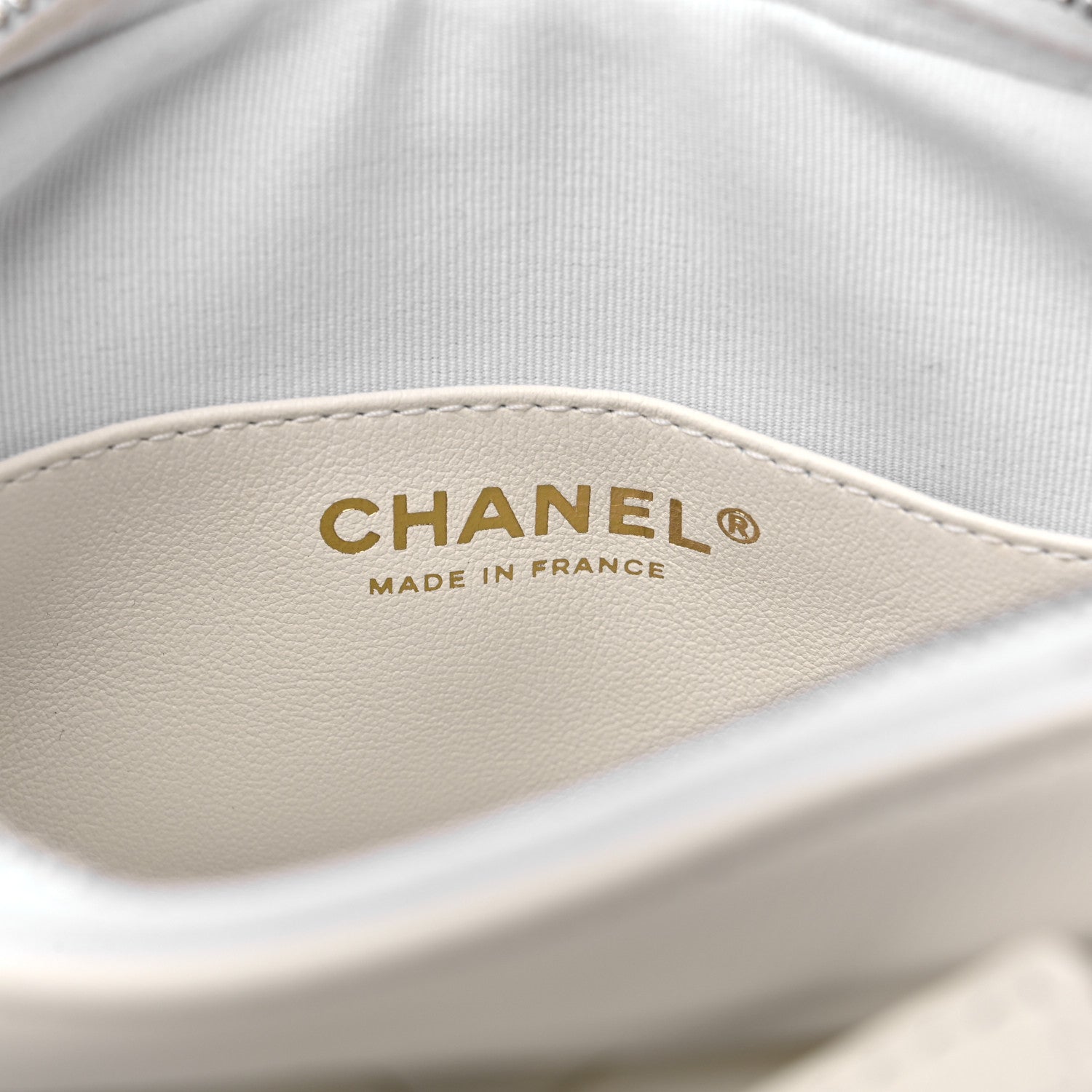 Chanel Calfskin Quilted Small Camera Case White 6 of 11