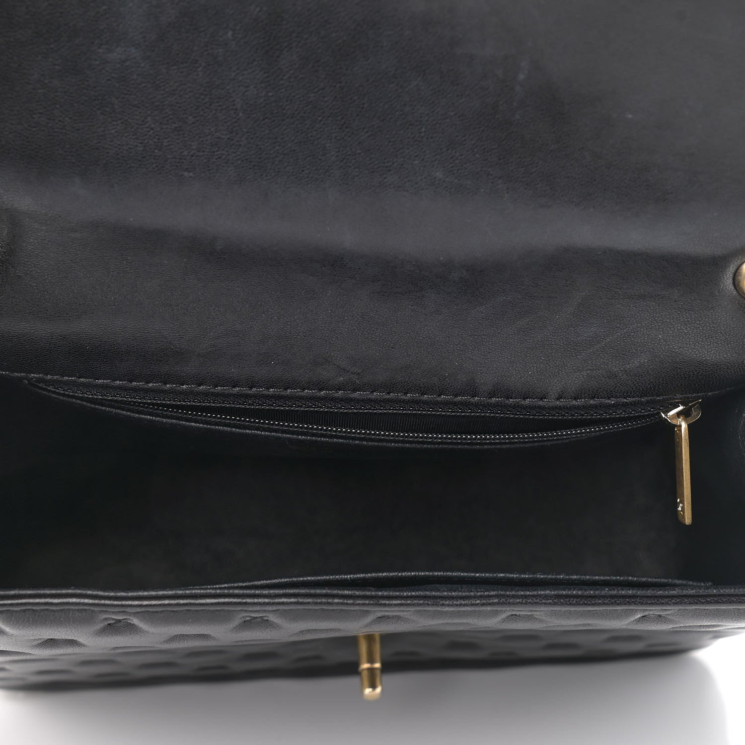 Chanel Lambskin Cross Stitch Small Coco Handle Flap Dark Black 7 of 10