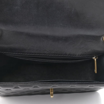 Chanel Lambskin Cross Stitch Small Coco Handle Flap Dark Black 7 of 10