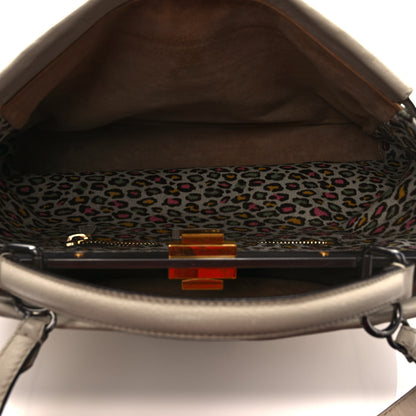 Fendi Goatskin Calf Hair Leopard Print Large Peekaboo Iconic Satchel Beige 6 of 10