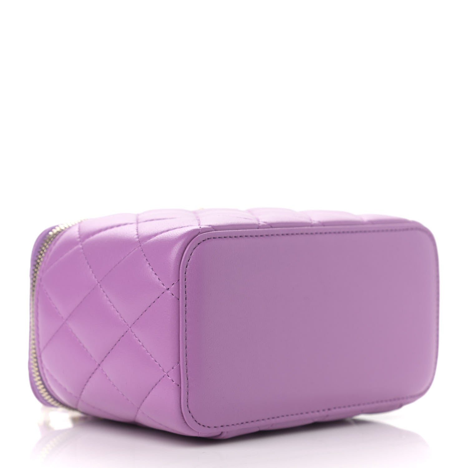 Chanel Lambskin Quilted Pearl Crush Small Vanity Case With Chain Purple 4 of 11