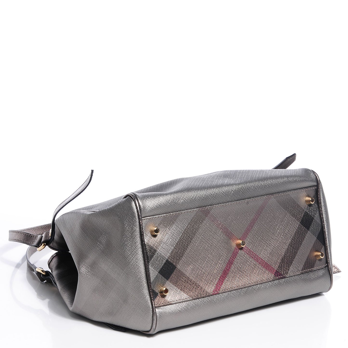 Metallic Check Small Canterbury Tote Silver