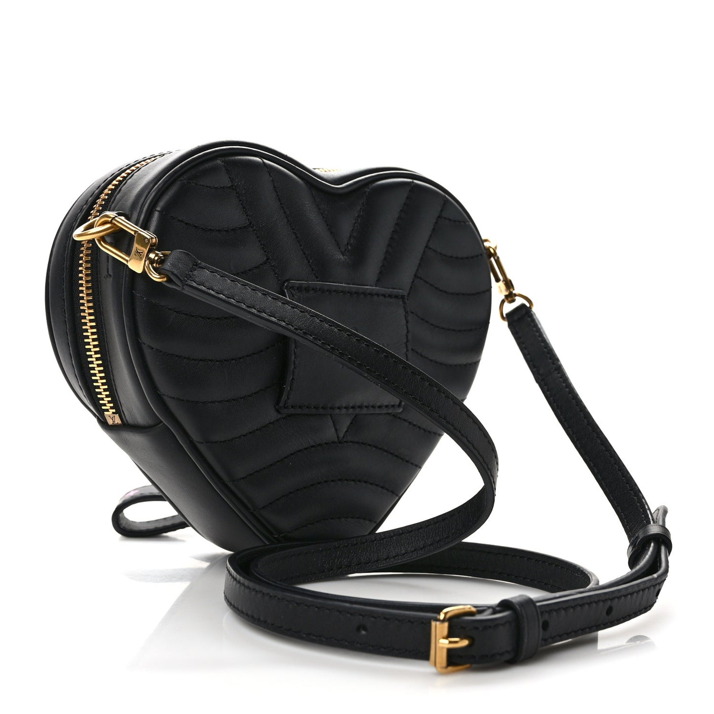LOUIS VUITTON Calfskin New Wave Heart Bag Black