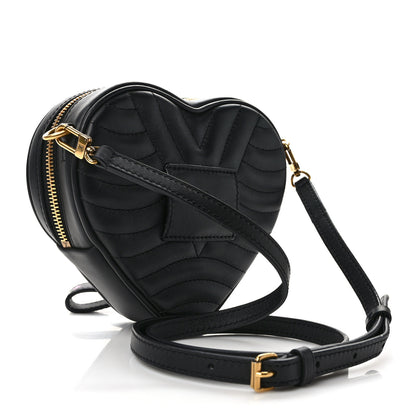 Louis Vuitton LOUIS VUITTON Calfskin New Wave Heart Bag Black 3 of 12