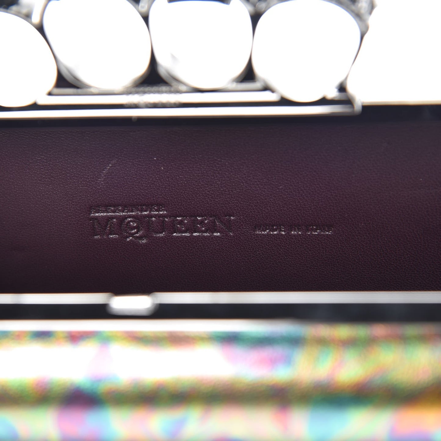 Lambskin Oil Slick Knucklebox Clutch