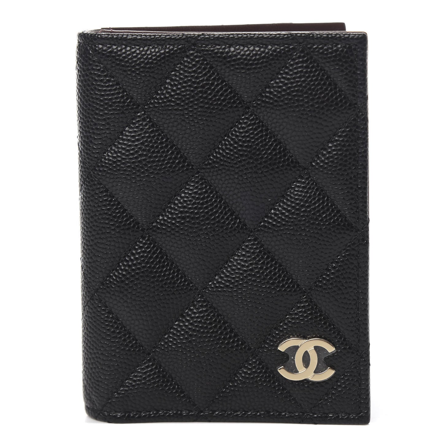 Caviar Quilted Card Holder Wallet Black