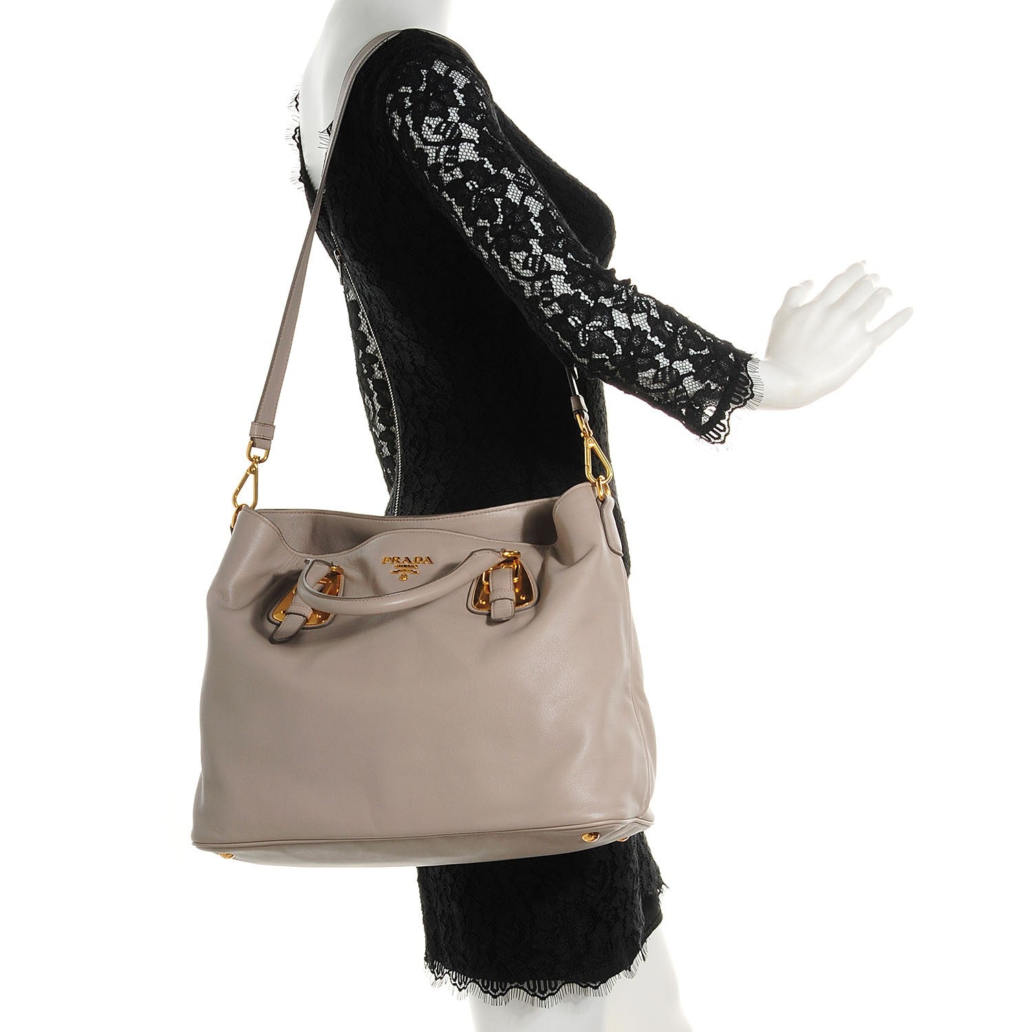 Prada Soft Calf Tote Pomice 3 of 10
