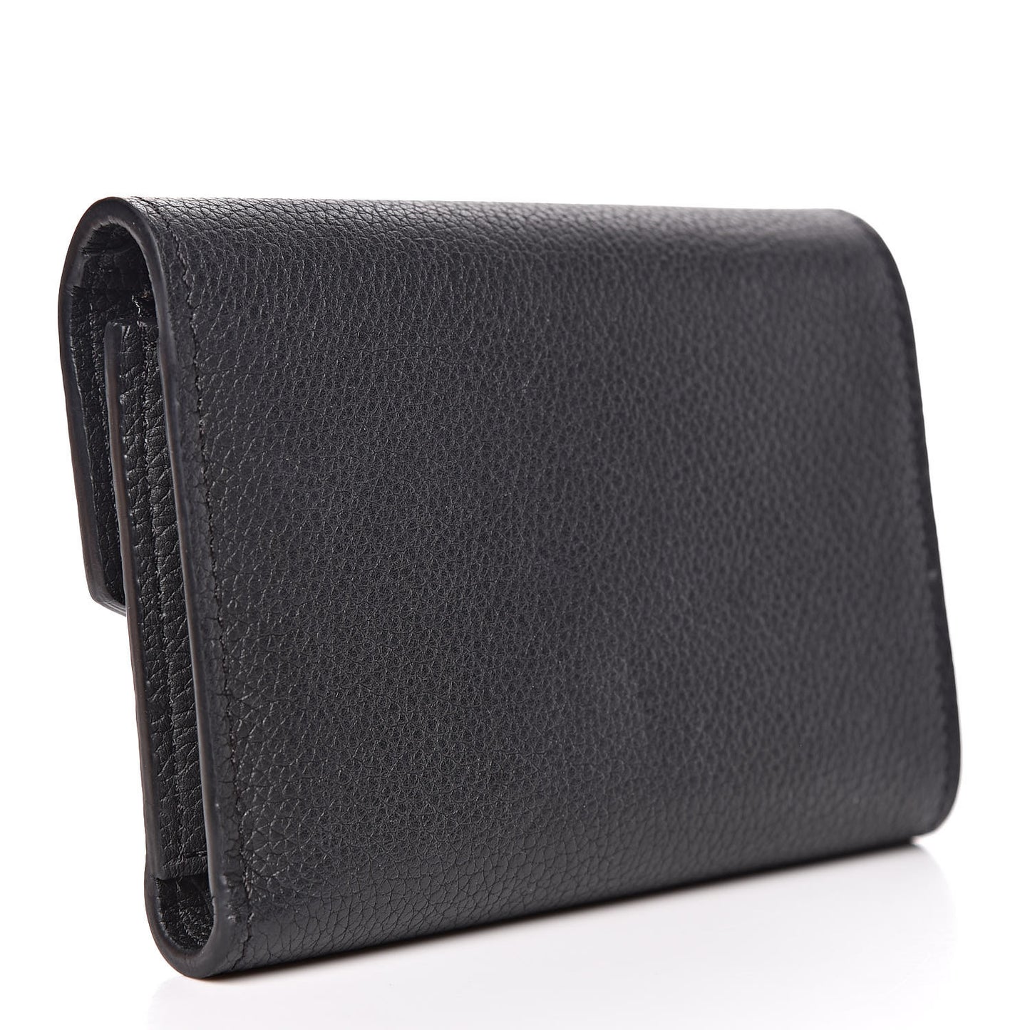 Soft Calfskin My Lockme Compact Wallet Black