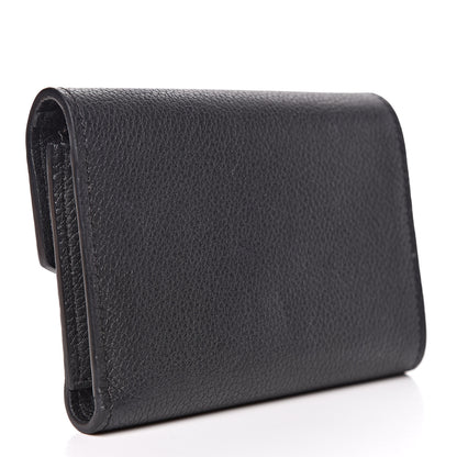 Louis Vuitton Soft Calfskin My Lockme Compact Wallet Black 3 of 7