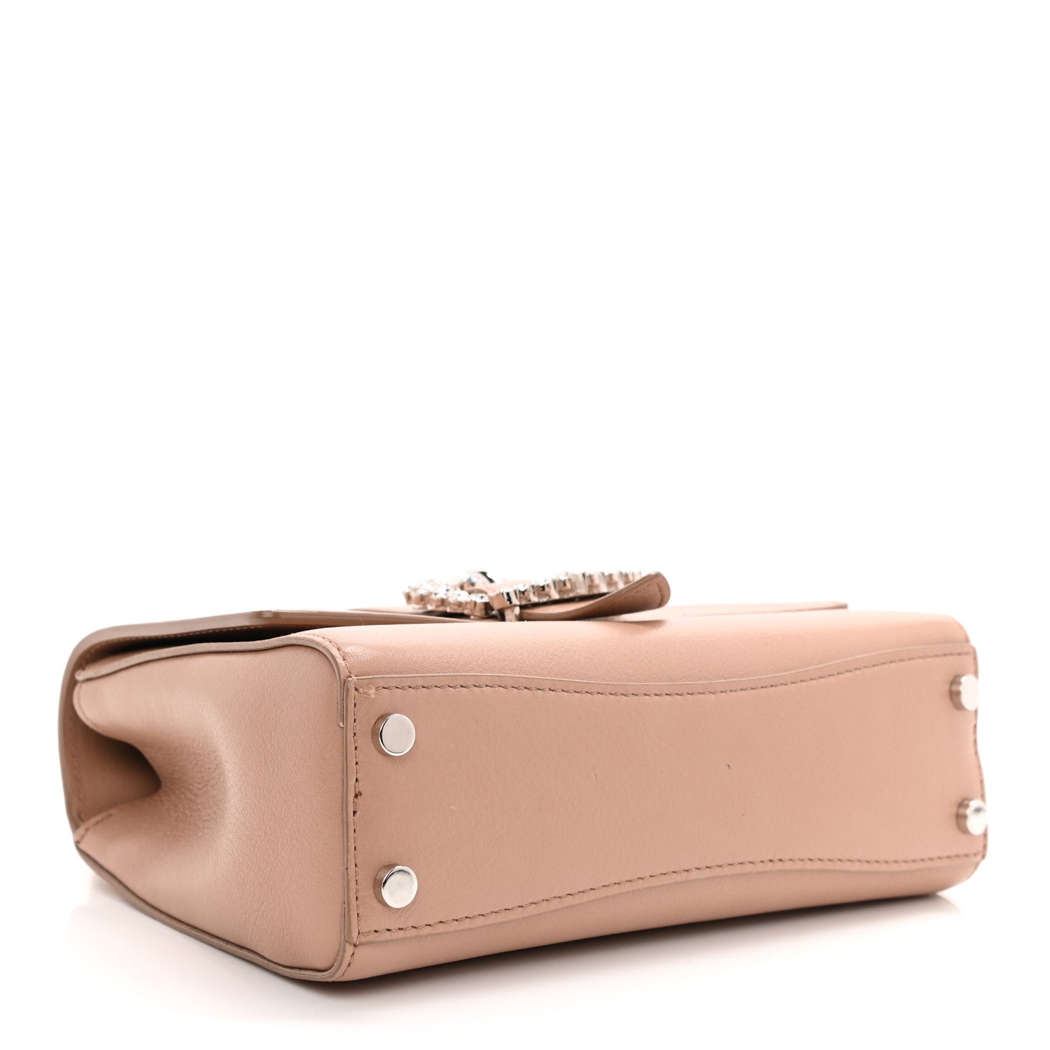 Jimmy Choo Calfskin Crystal Medium Cheri Top Handle Bag Powder Pink 7 of 17