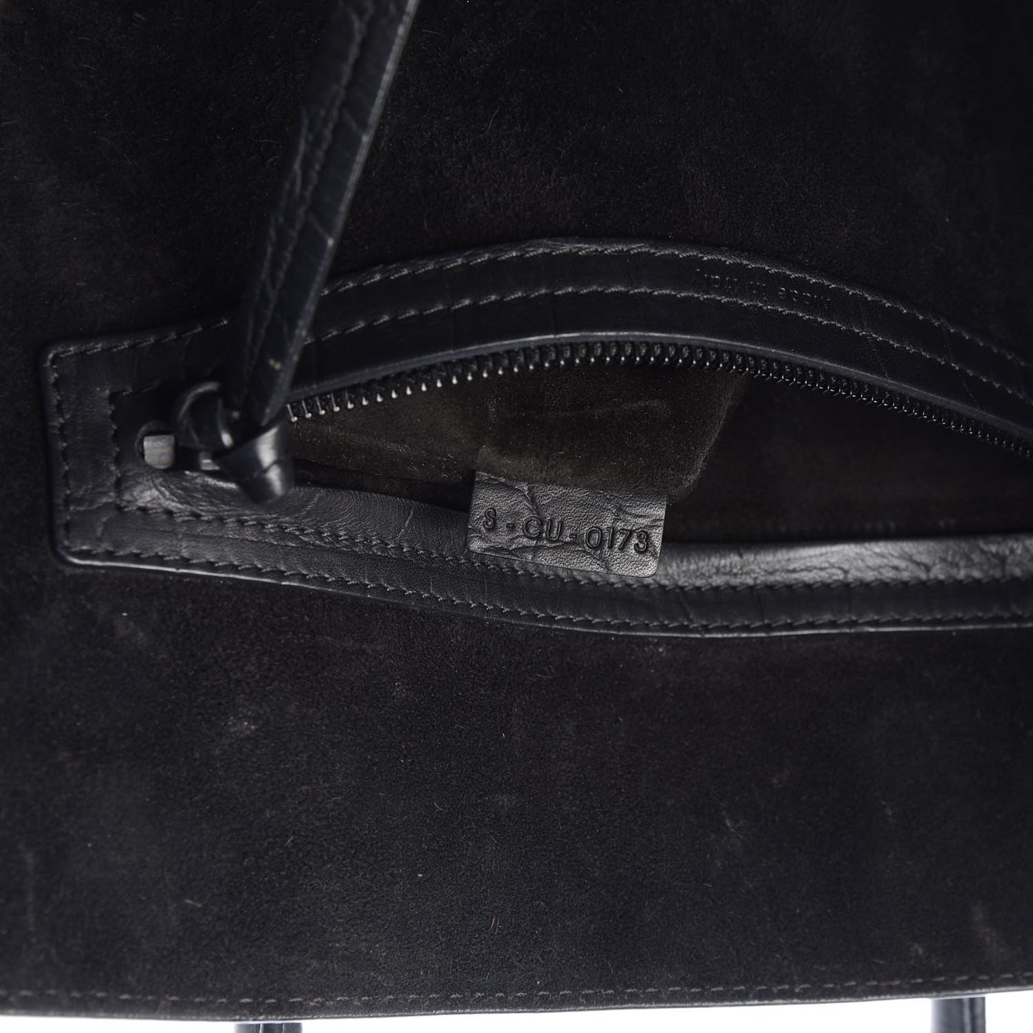 Crocodile Embossed Calfskin Medium Phantom Luggage Black