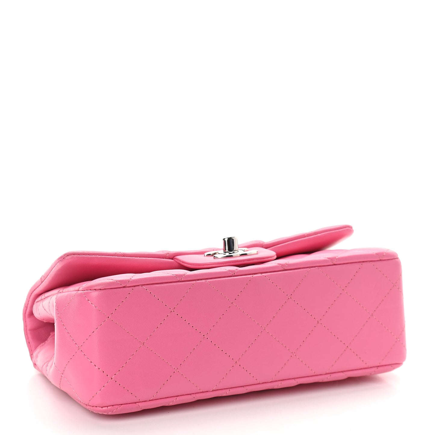 Lambskin Quilted Mini Rectangular Flap Pink