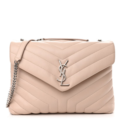 Saint Laurent Calfskin Y Quilted Monogram Medium Loulou Chain Satchel Rose Antic 1 of 13