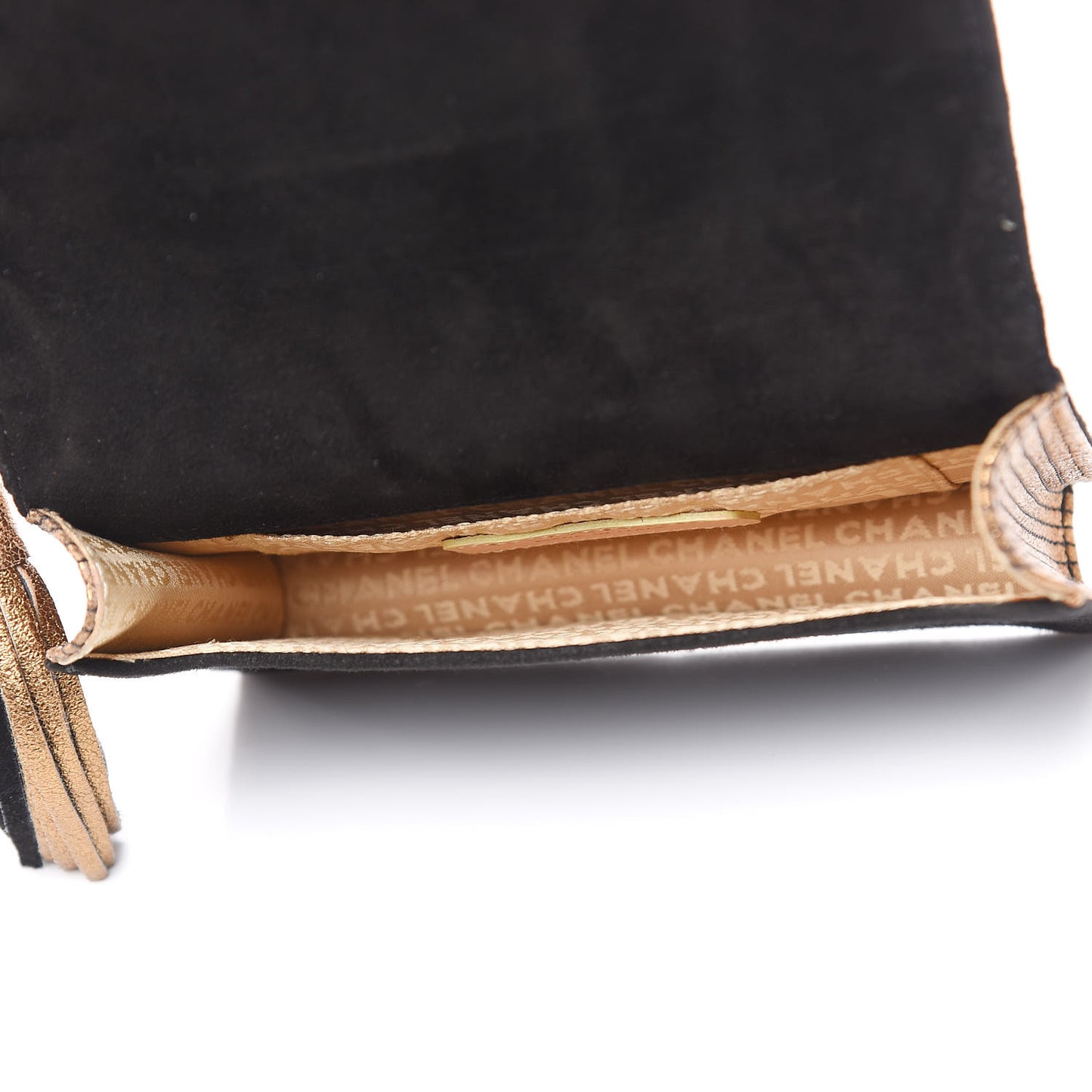 Suede Quilted Bible Book CC Clutch Black