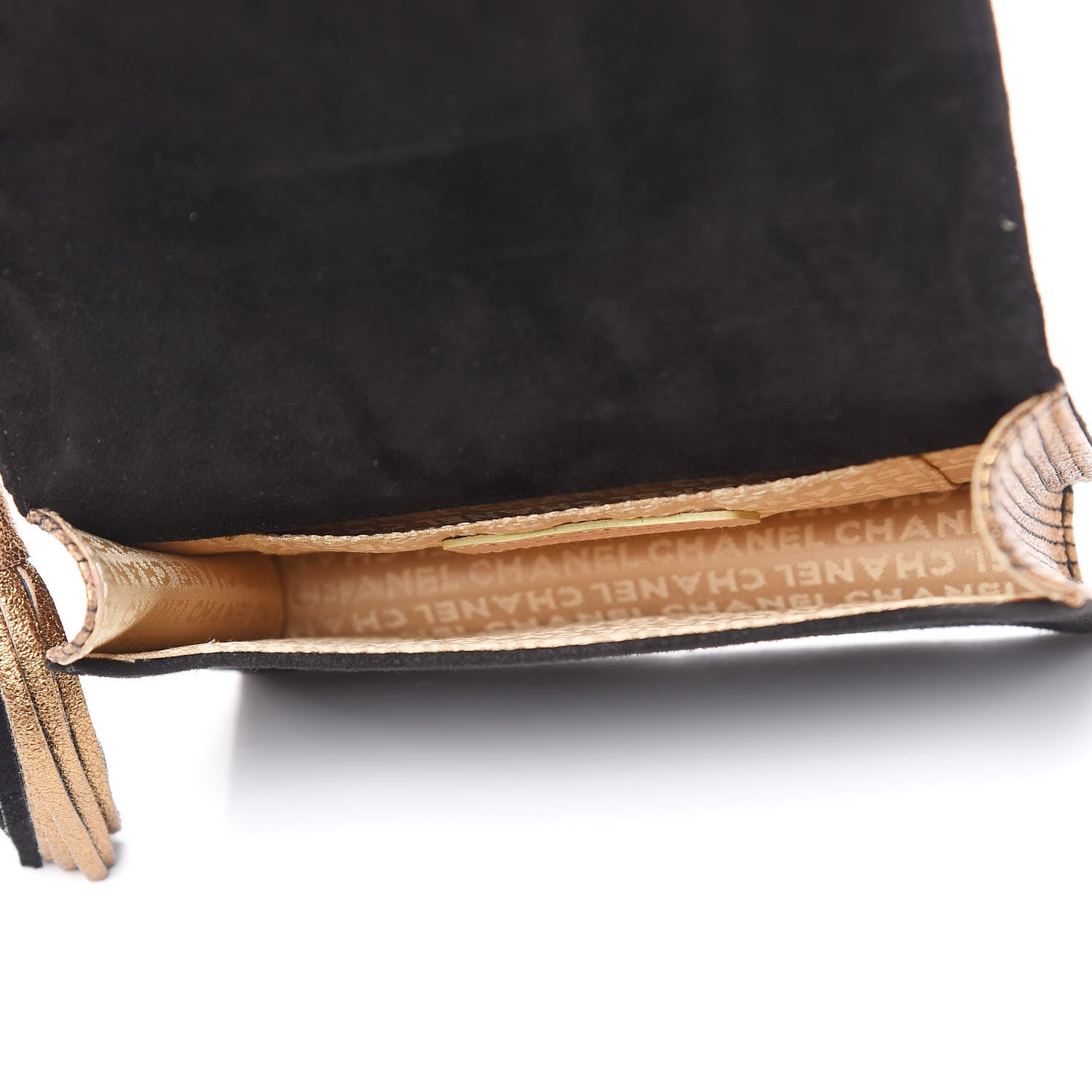 Chanel Suede Quilted Bible Book CC Clutch Black 6 of 16