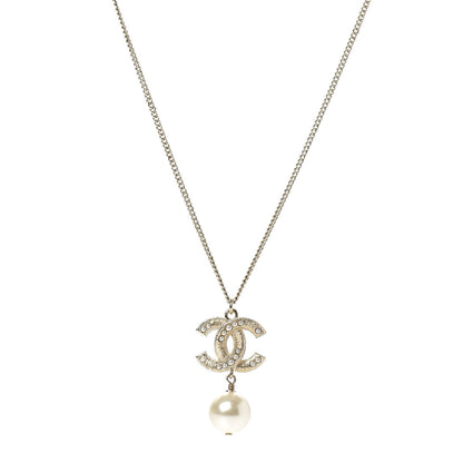 Chanel Pearl CC Drop Necklace Gold 1 of 6
