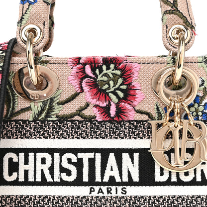 Christian Dior Canvas Petites Fleurs Embroidered Mini Lady D-Lite Rose Multicolor 8 of 11