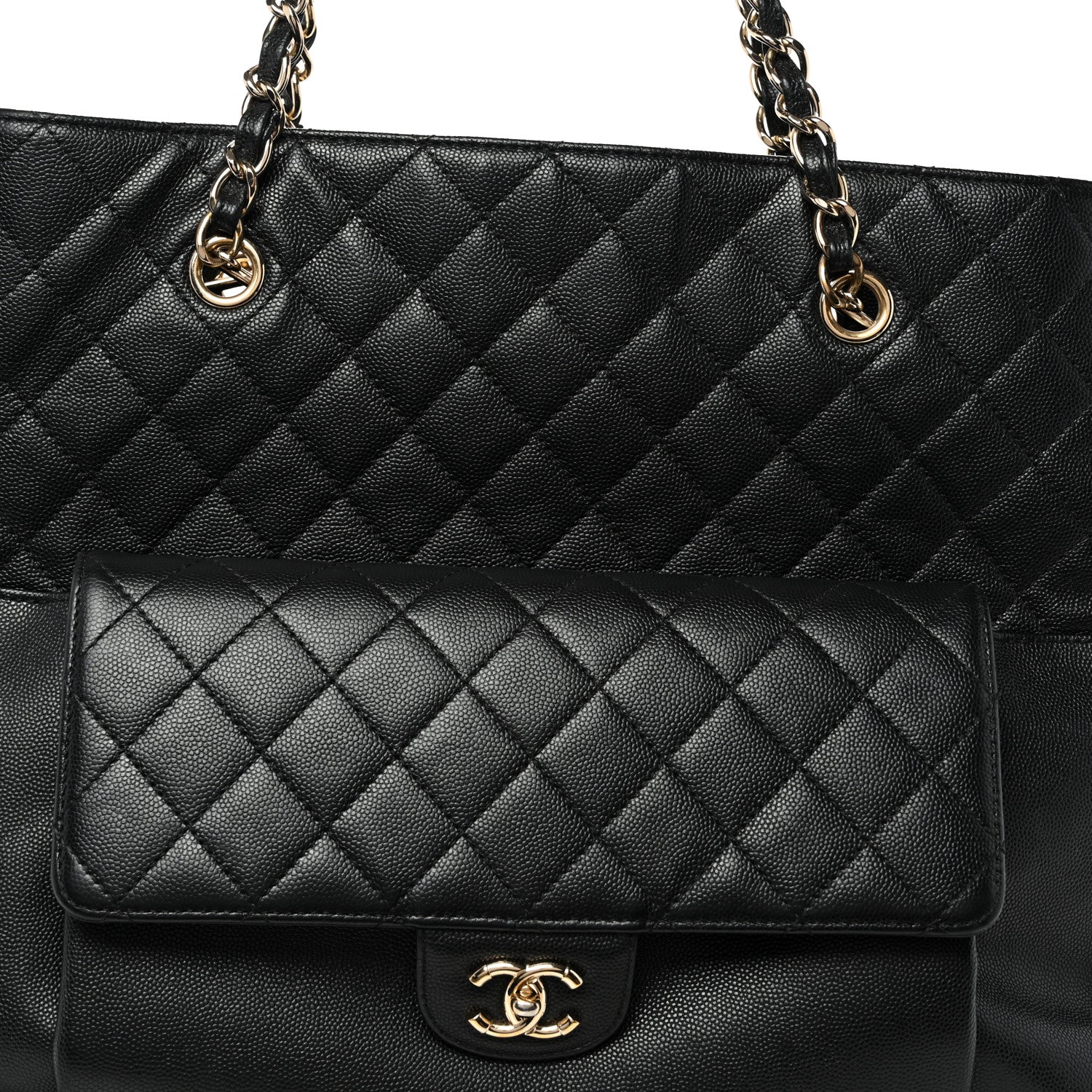 Chanel Caviar Quilted Large Flap Shopping Tote Black 8 of 11