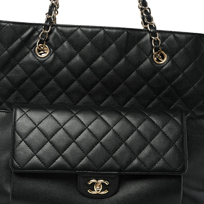 Chanel Caviar Quilted Large Flap Shopping Tote Black 8 of 11