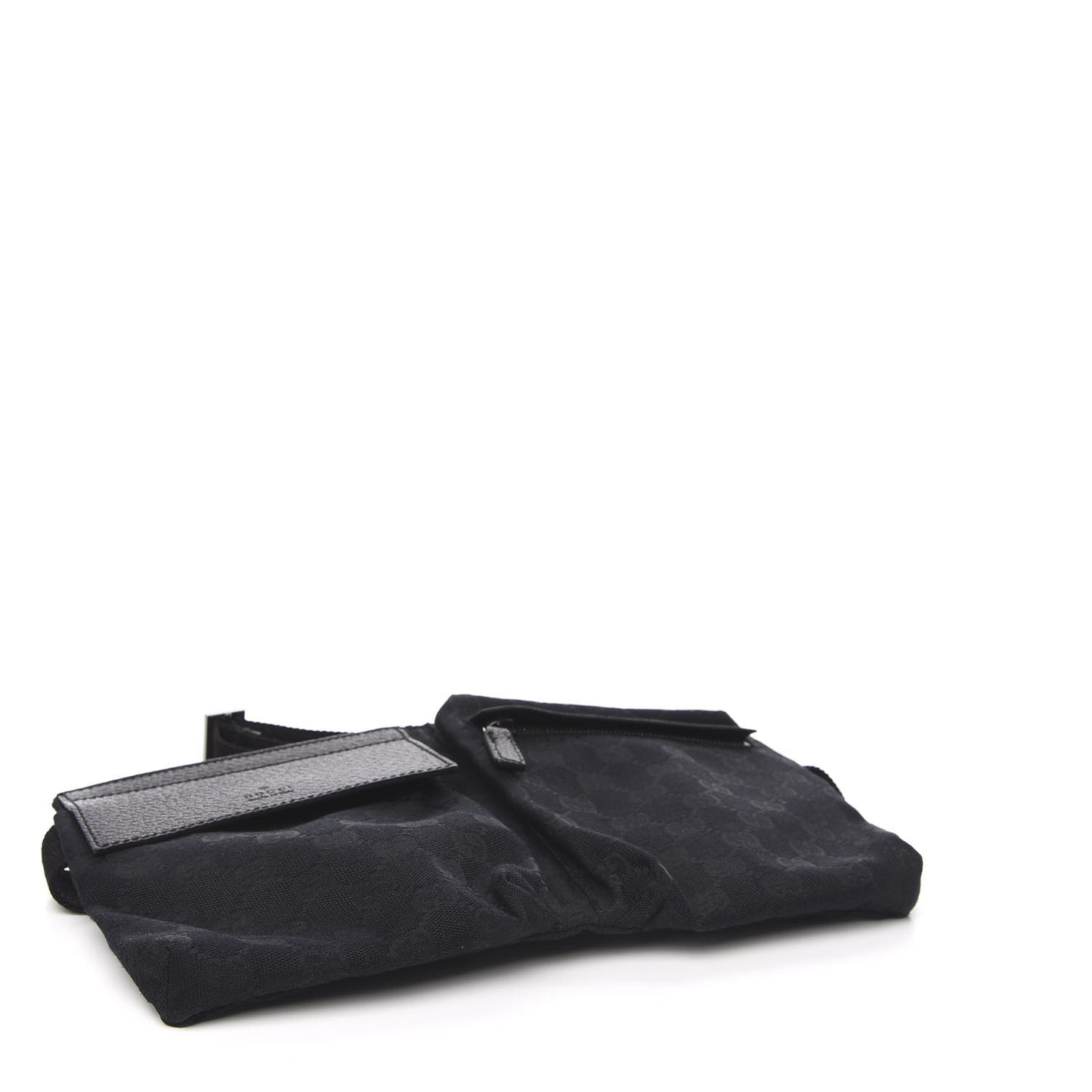 GG Monogram Double Pocket Belt Bag Black