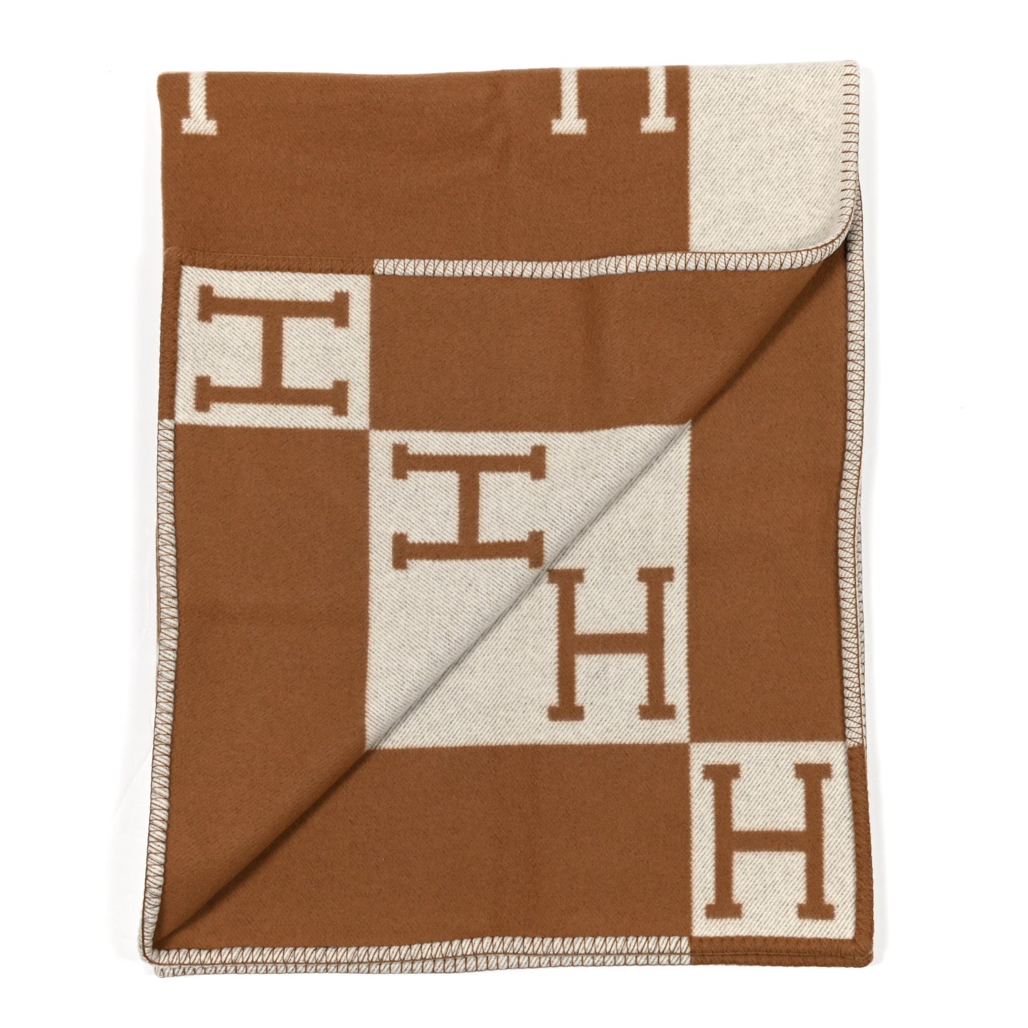 Wool Cashmere Avalon Blanket Ecru Camel