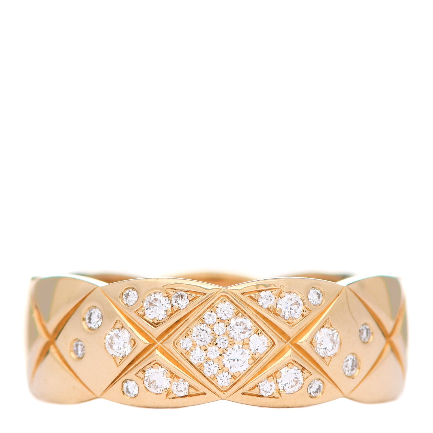 Chanel 18K Yellow Gold Diamond Small Coco Crush Ring 51 5.75 1 of 5