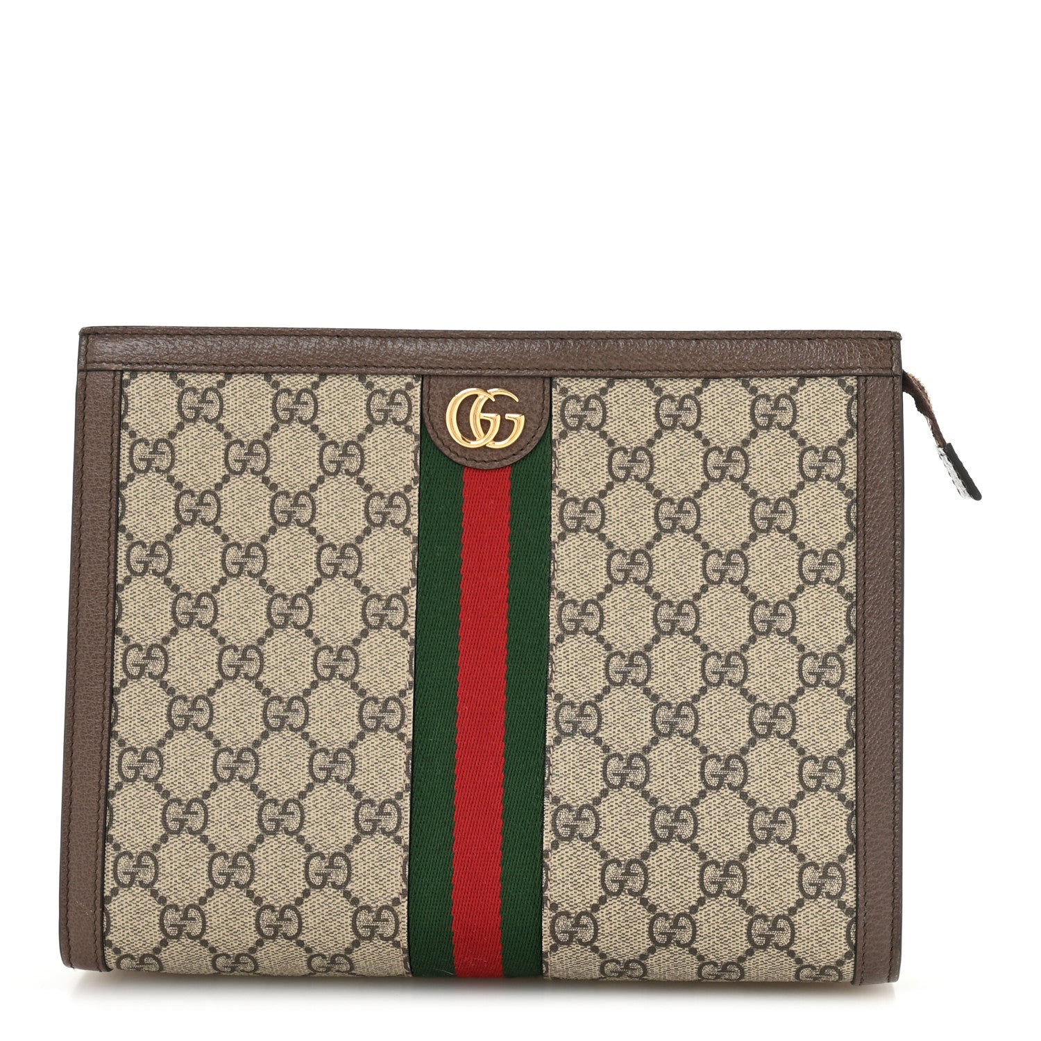 Gucci GG Supreme Monogram Web Ophidia Pouch Brown 1 of 9