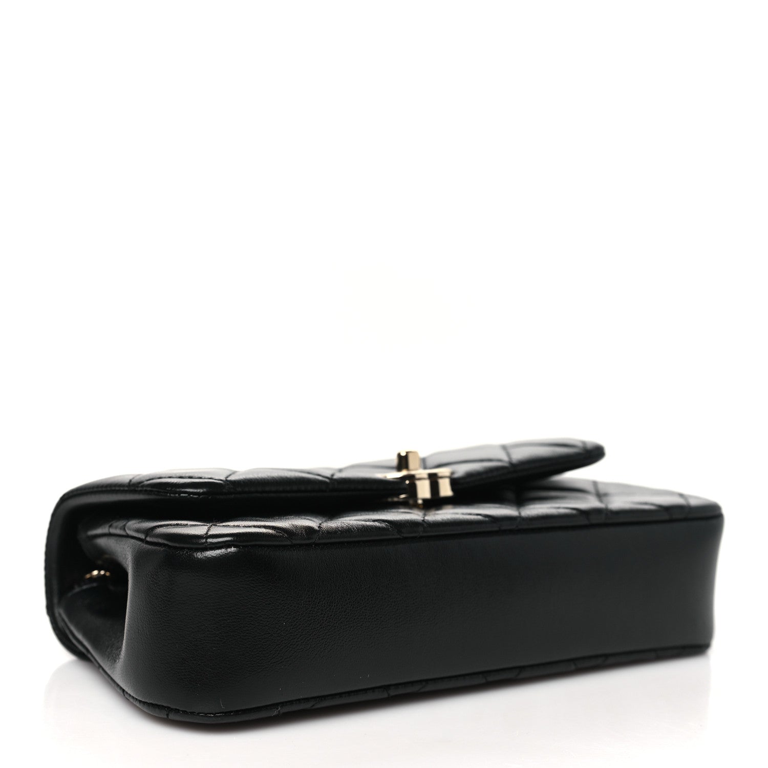 Chanel Lambskin Quilted Rectangular Clutch With Chain Black 4 of 11