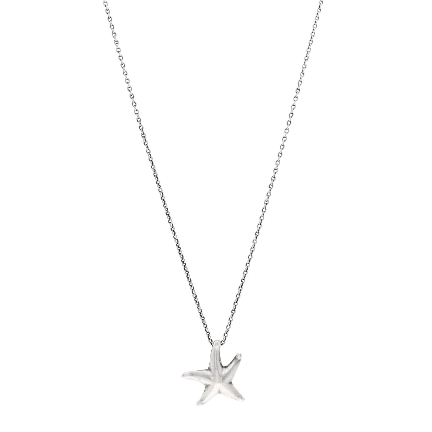 Tiffany Sterling Silver 15mm Elsa Peretti Starfish Pendant Necklace 1 of 4