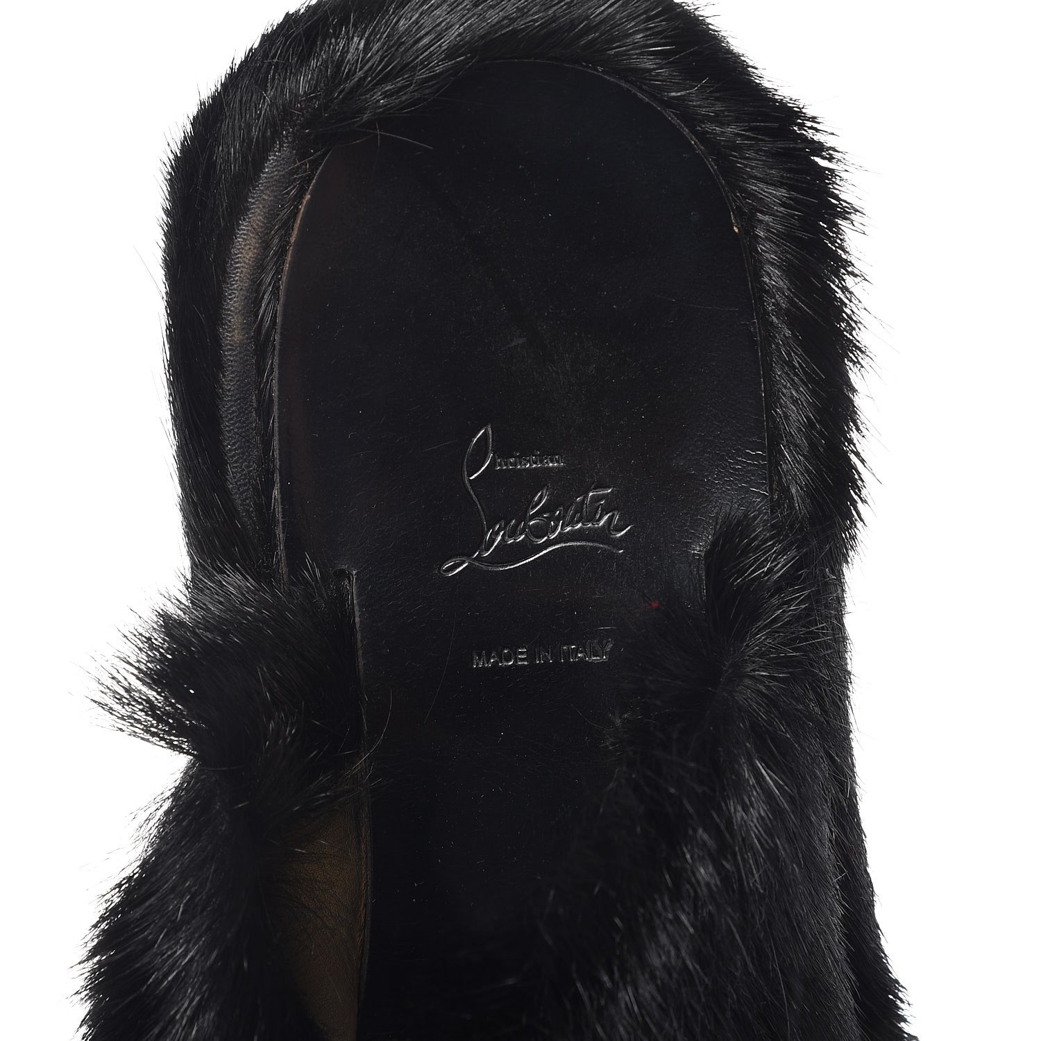Christian Louboutin Fur Mens Cromac Flat Slide Sandals 41 Black 8 of 11