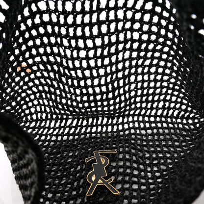 Saint Laurent Raffia Calfskin Oxalis Shoulder Bag Black 5 of 10
