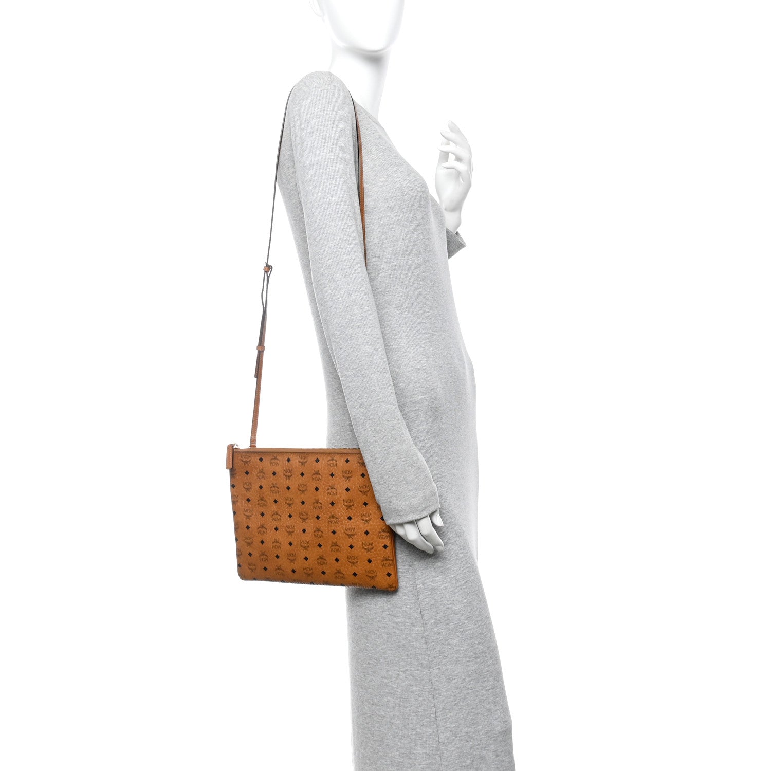 MCM Visetos Medium Crossbody Pouch Cognac 2 of 12