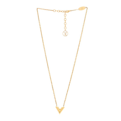 Louis Vuitton Brass Essential V Necklace Gold 2 of 4
