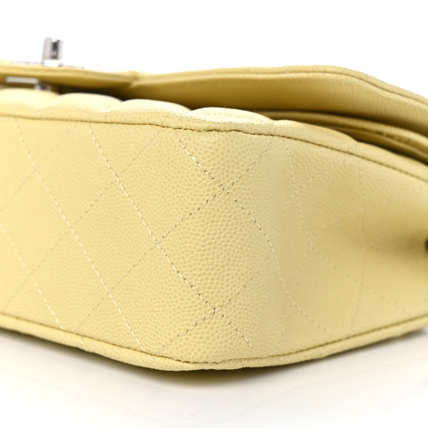 Chanel Caviar Quilted Medium Double Flap Light Yellow 10 of 10