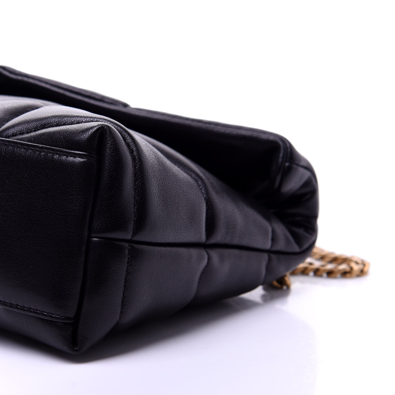 Saint Laurent Lambskin Quilted Toy Loulou Puffer Monogram Chain Satchel Black 12 of 23