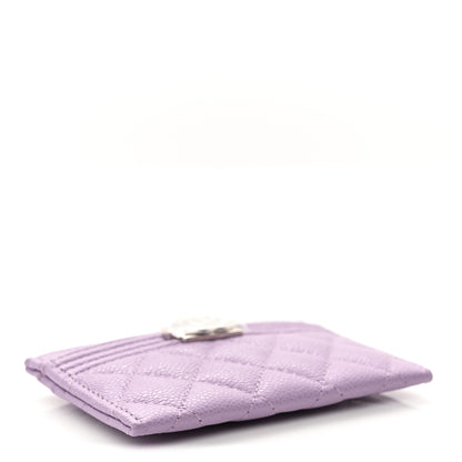 Chanel Caviar Quilted Boy Card Holder Light Purple 4 of 8