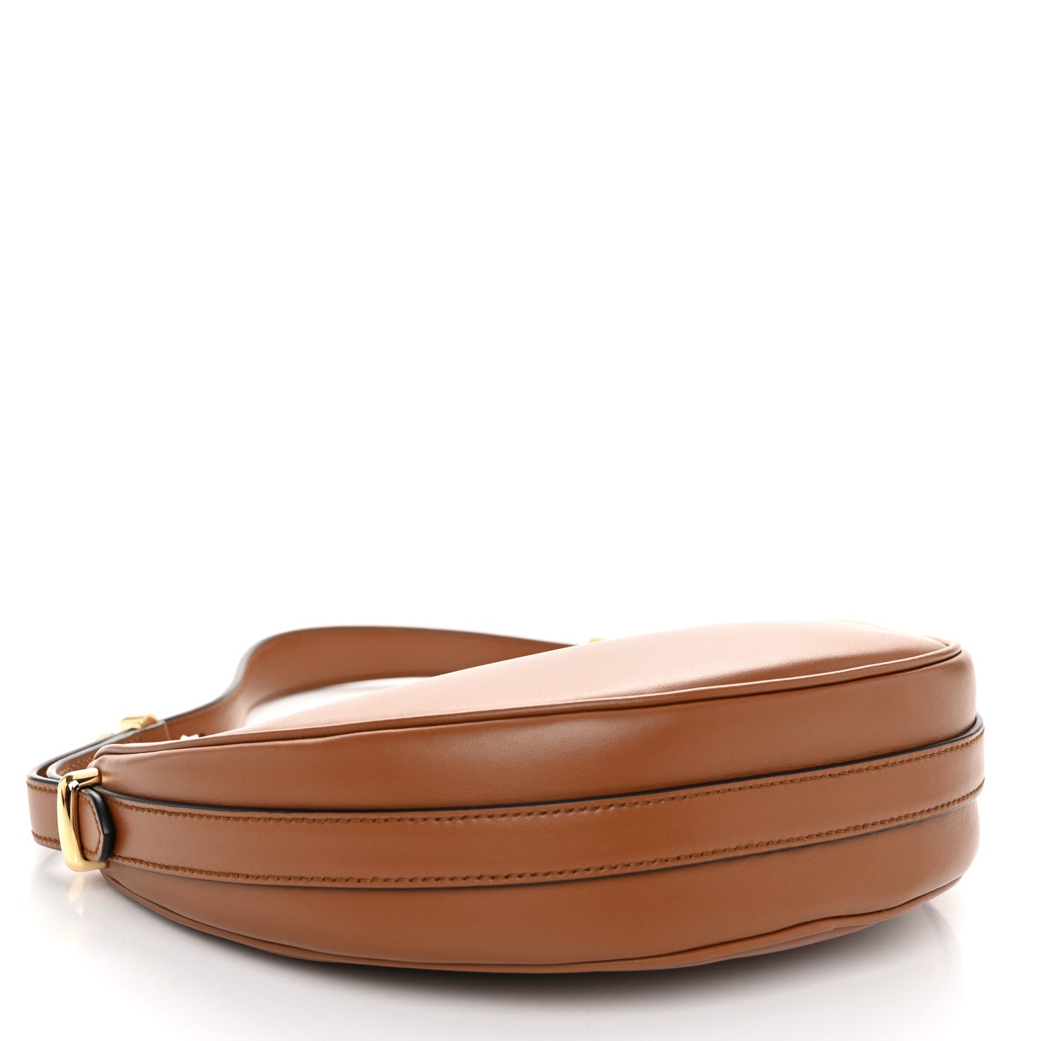 Prada Soft Calfskin Arque Shoulder Bag Cognac 4 of 10