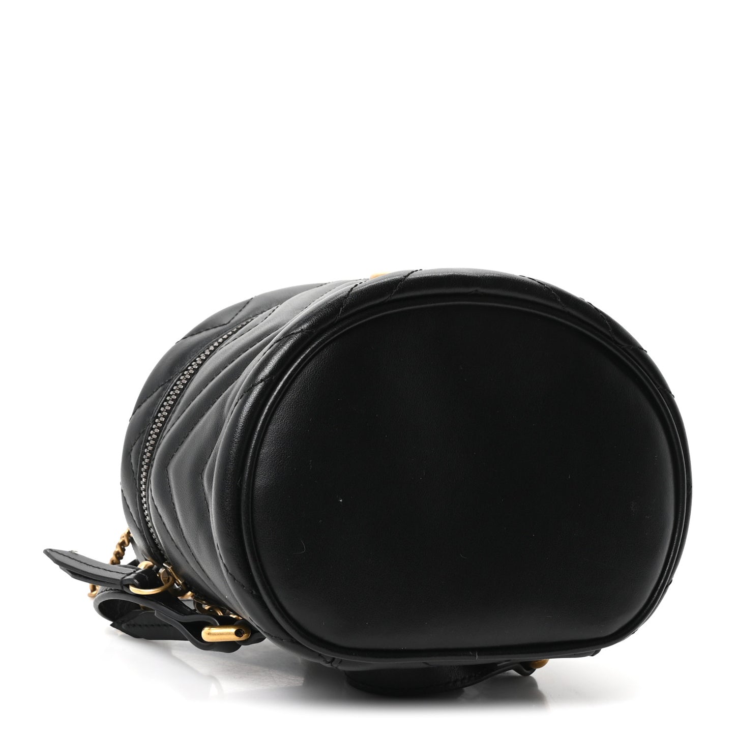 Calfskin Matelasse Mini GG Marmont Round Backpack Black