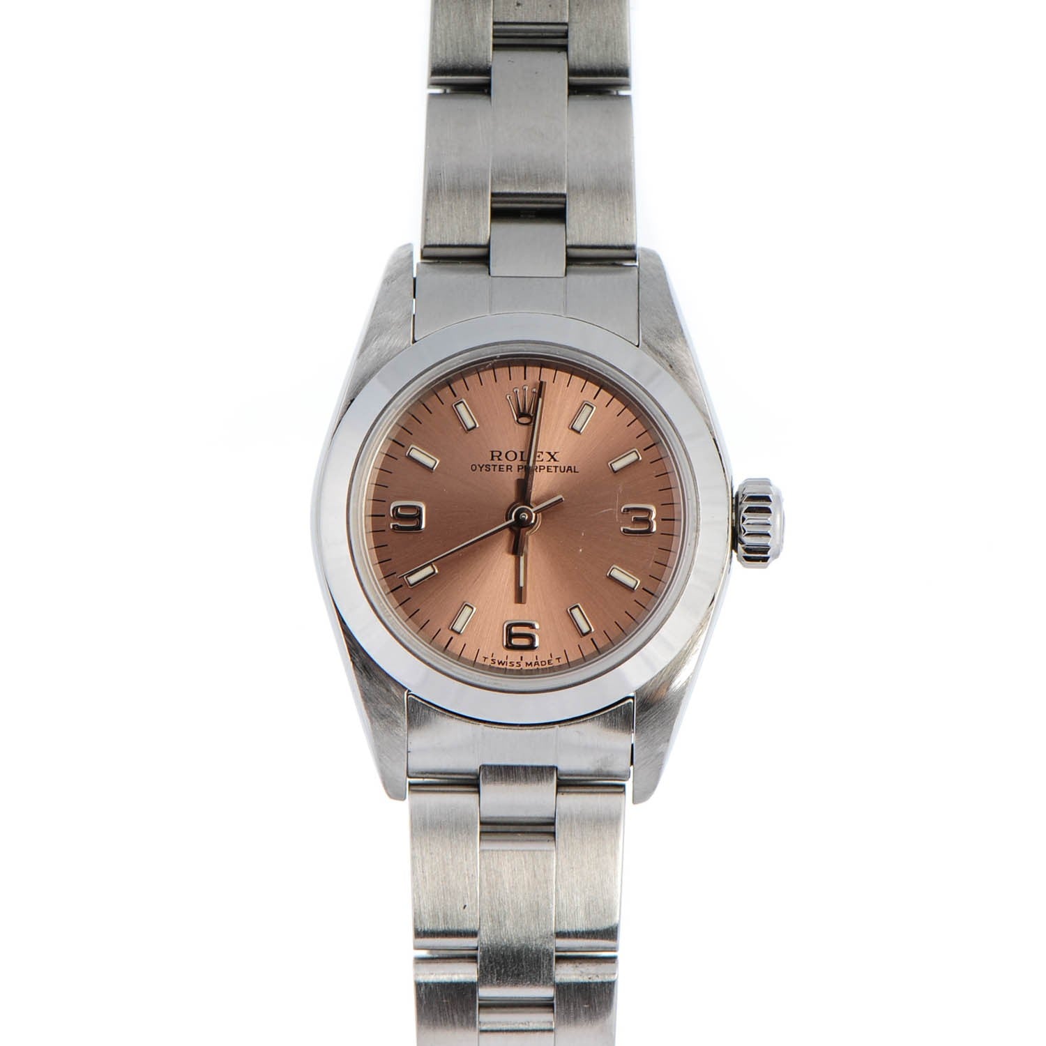 Rolex Stainless Steel 24mm Oyster Perpetual Watch Pink 67180 1 of 8