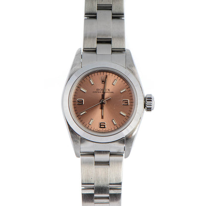 Rolex Stainless Steel 24mm Oyster Perpetual Watch Pink 67180 1 of 8