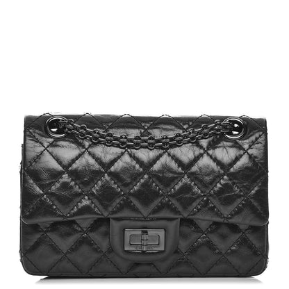 Chanel Shiny Aged Calfskin Quilted 2.55 Reissue 224 Flap So Black 1 of 9
