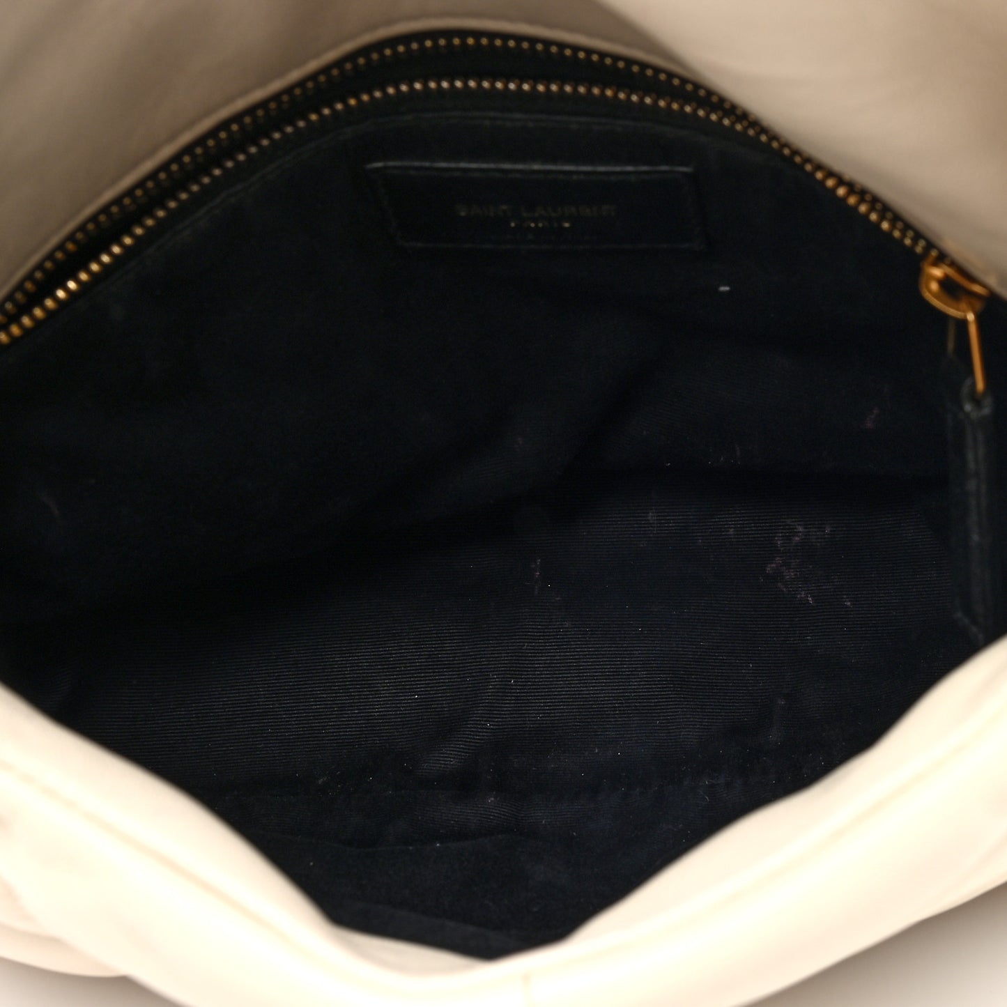 Lambskin Quilted Small Loulou Puffer Monogram Chain Satchel Blanc Vintage