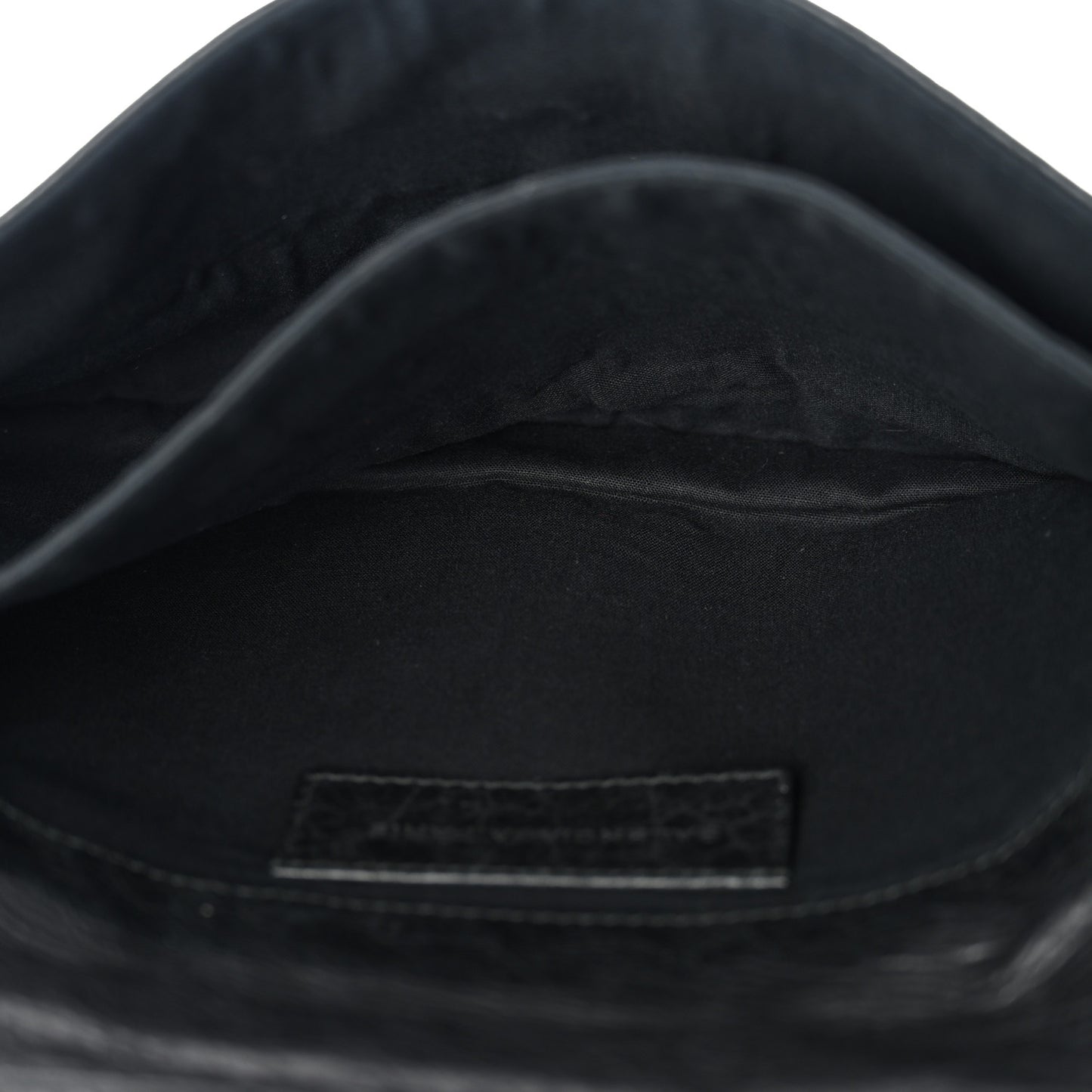 Agneau Giant 12 Silver Hardware Envelope Clutch Black