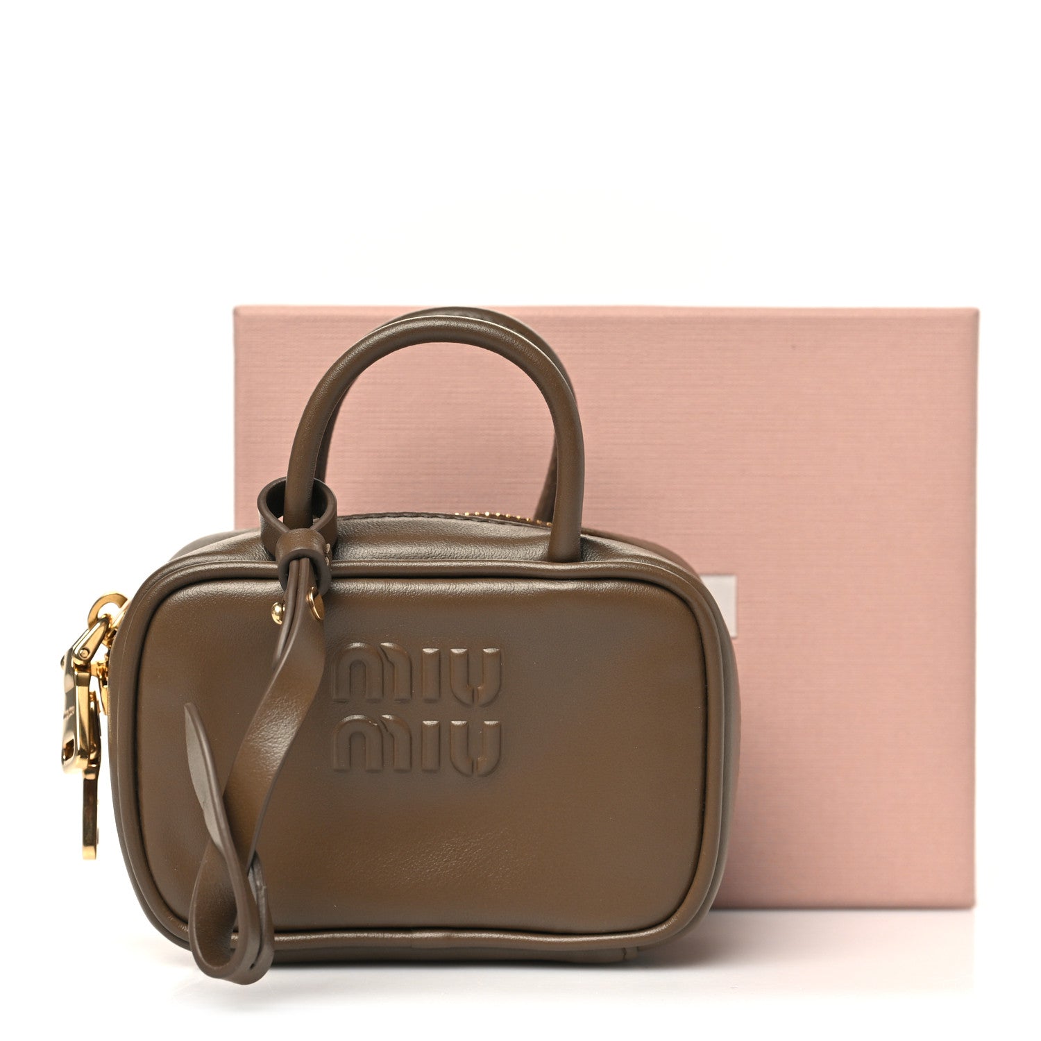 Miu Miu Calfskin Beau Micro Bag Tundra 12 of 12
